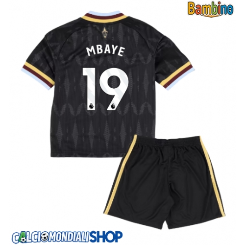 Maglie da calcio Aston Villa Ibrahim Mbaye #19 Seconda Maglia Bambino 2026-27 Manica Corta + Pantaloni corti)